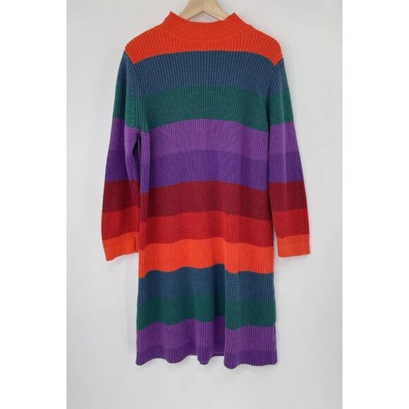 Torrid Plus Size Striped Colorful‎ Mock Neck Knit Sweater Dress Size 2 - Picture 1 of 16